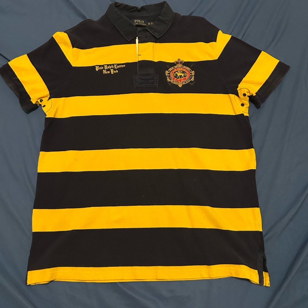 Polo by Ralph Lauren Yellow and Navy Rugby Shirt